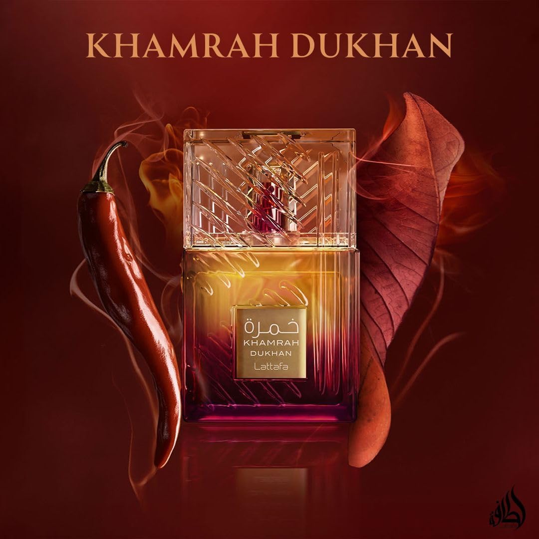 Perfume Khamrah Dukhan Lattafa 100 ml, perfume unisex - Pimento picante ahumado