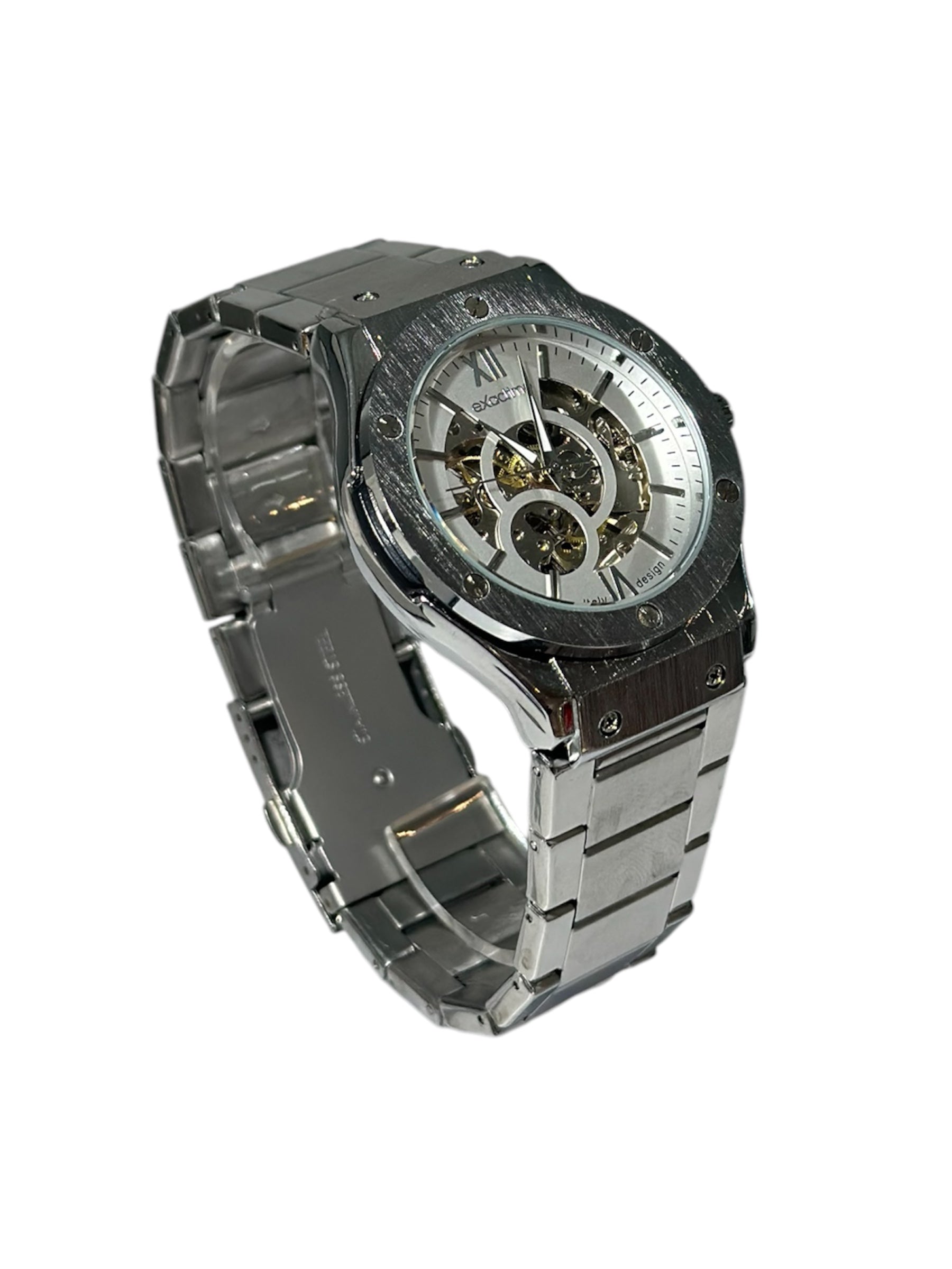 Steel Watch Quartz Movement / Red Dial