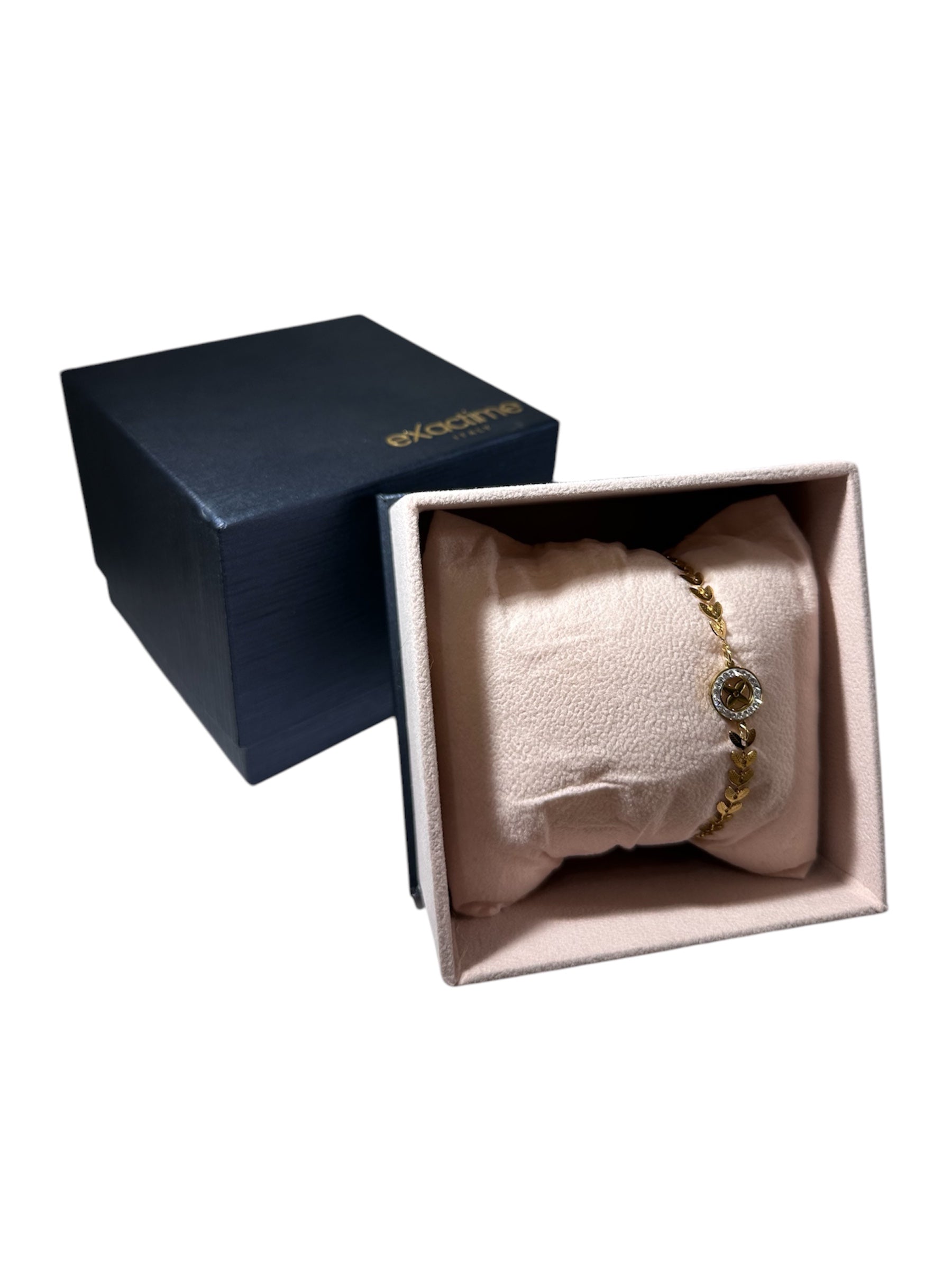 Caja Azul con Lazo y Pulsera de Acero Inoxidable - Un Regalo Encantador