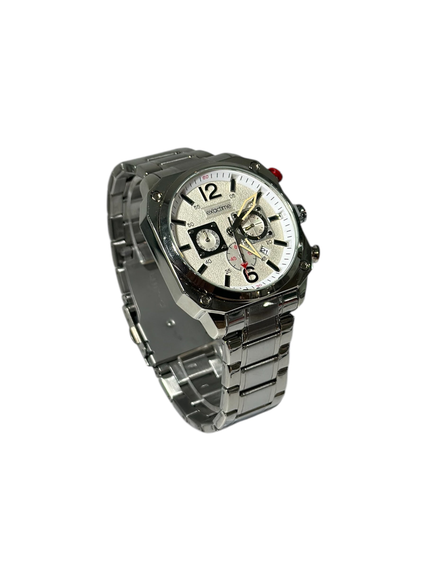 Steel Watch Quartz Movement / Red Dial