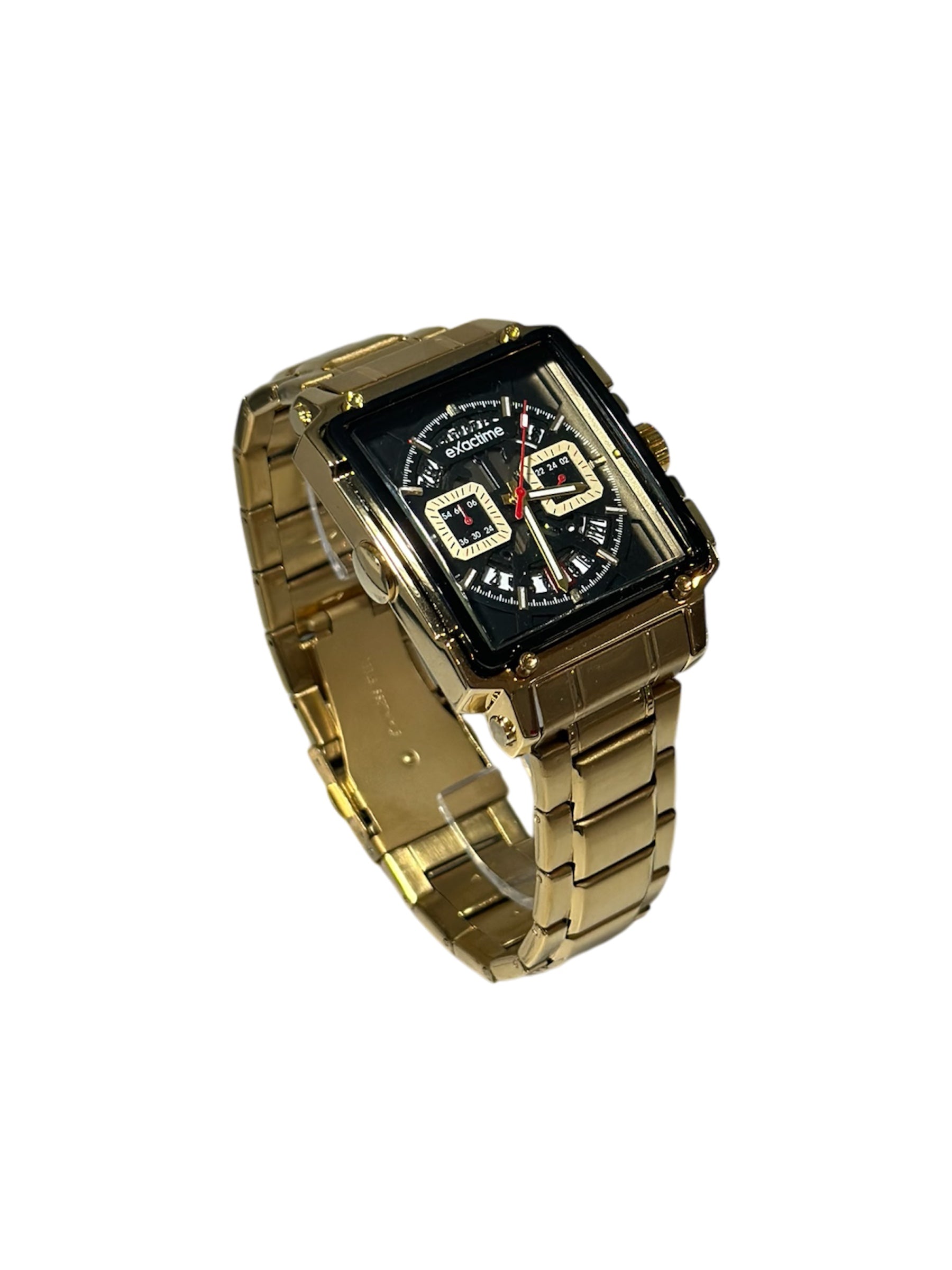 Gold Plated Chronograph Steel Watch Quartz Movement