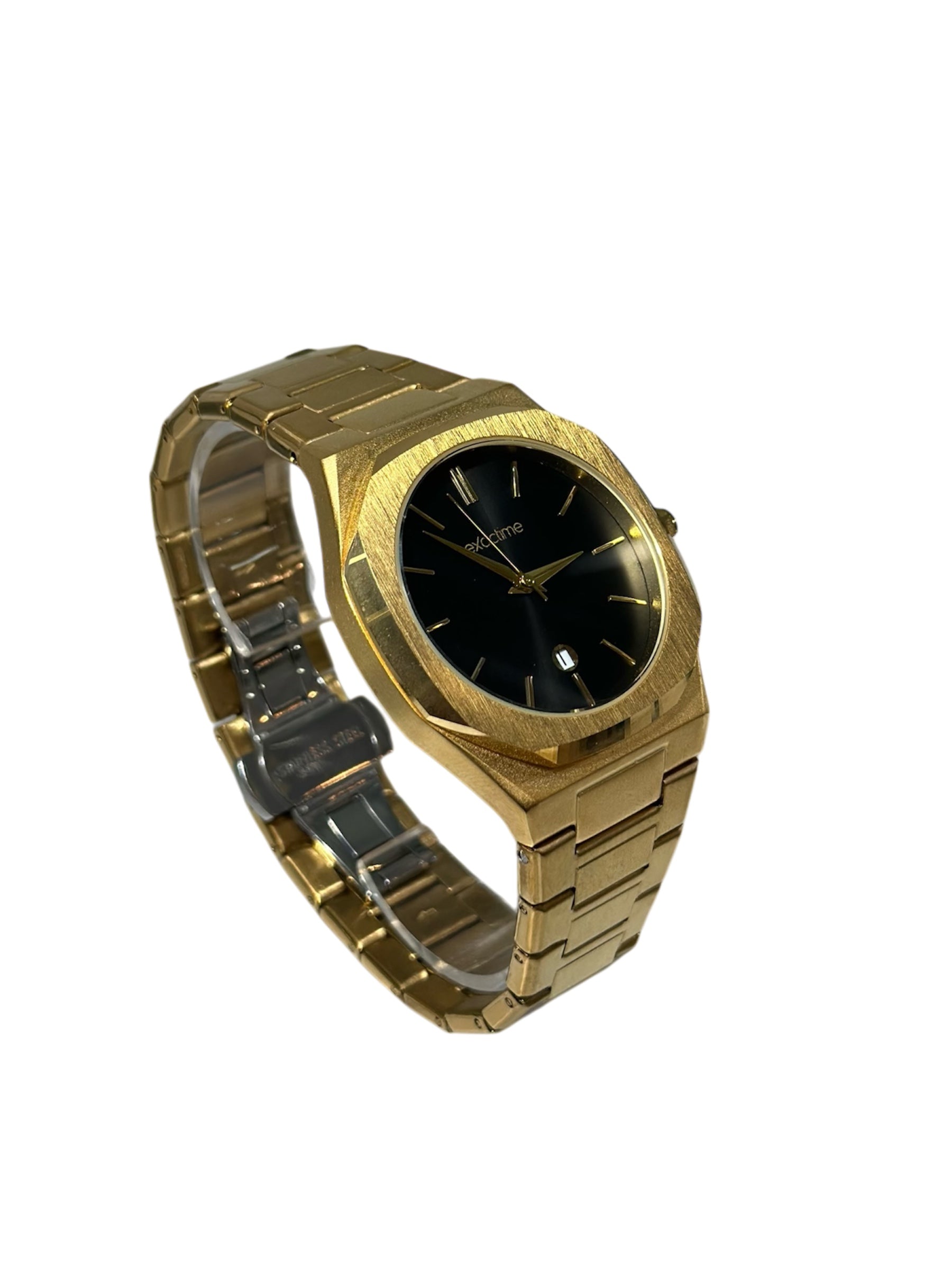 Steel Watch Quartz Movement / Black Dial