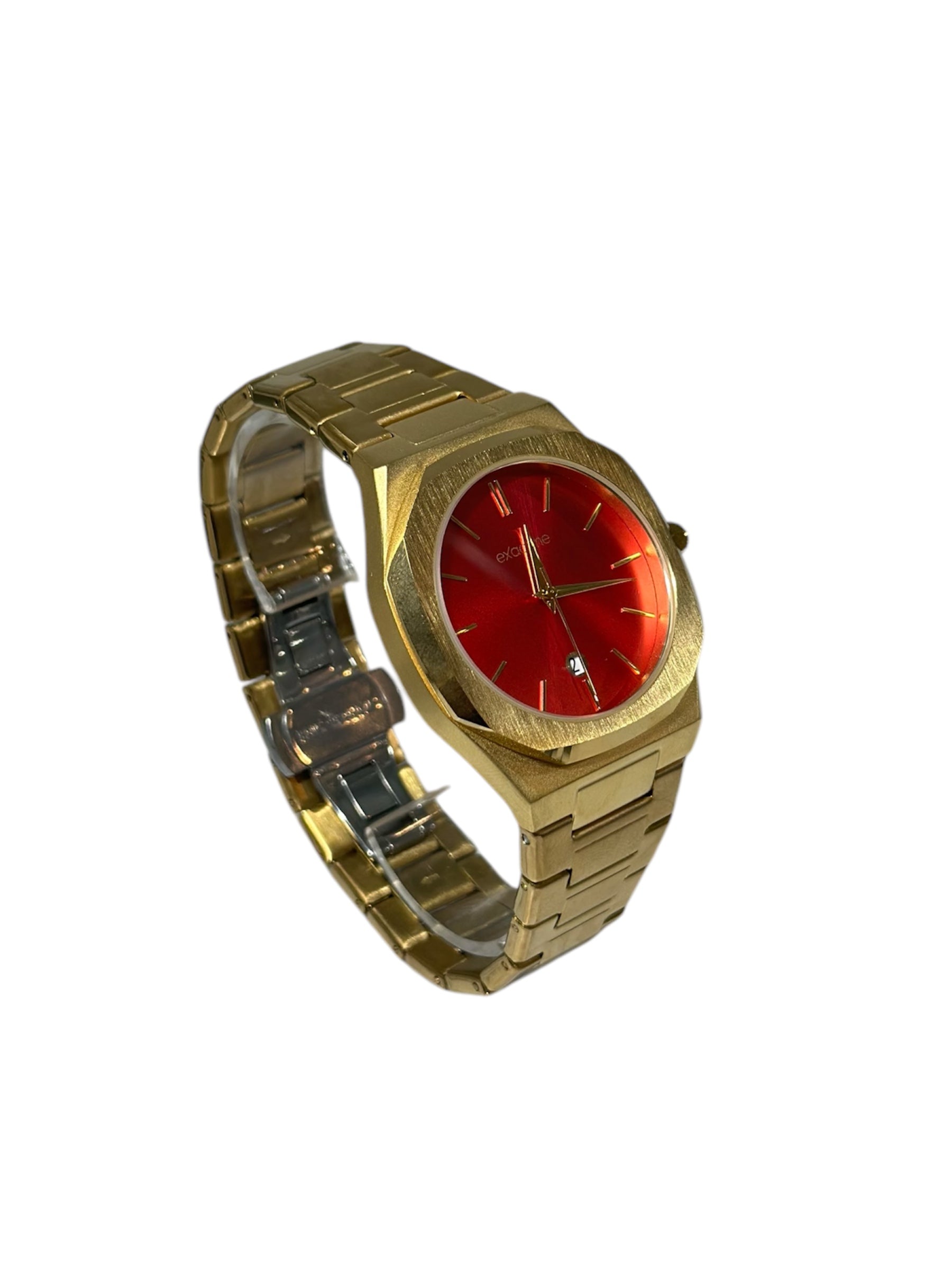 Steel Watch Quartz Movement / Red Dial