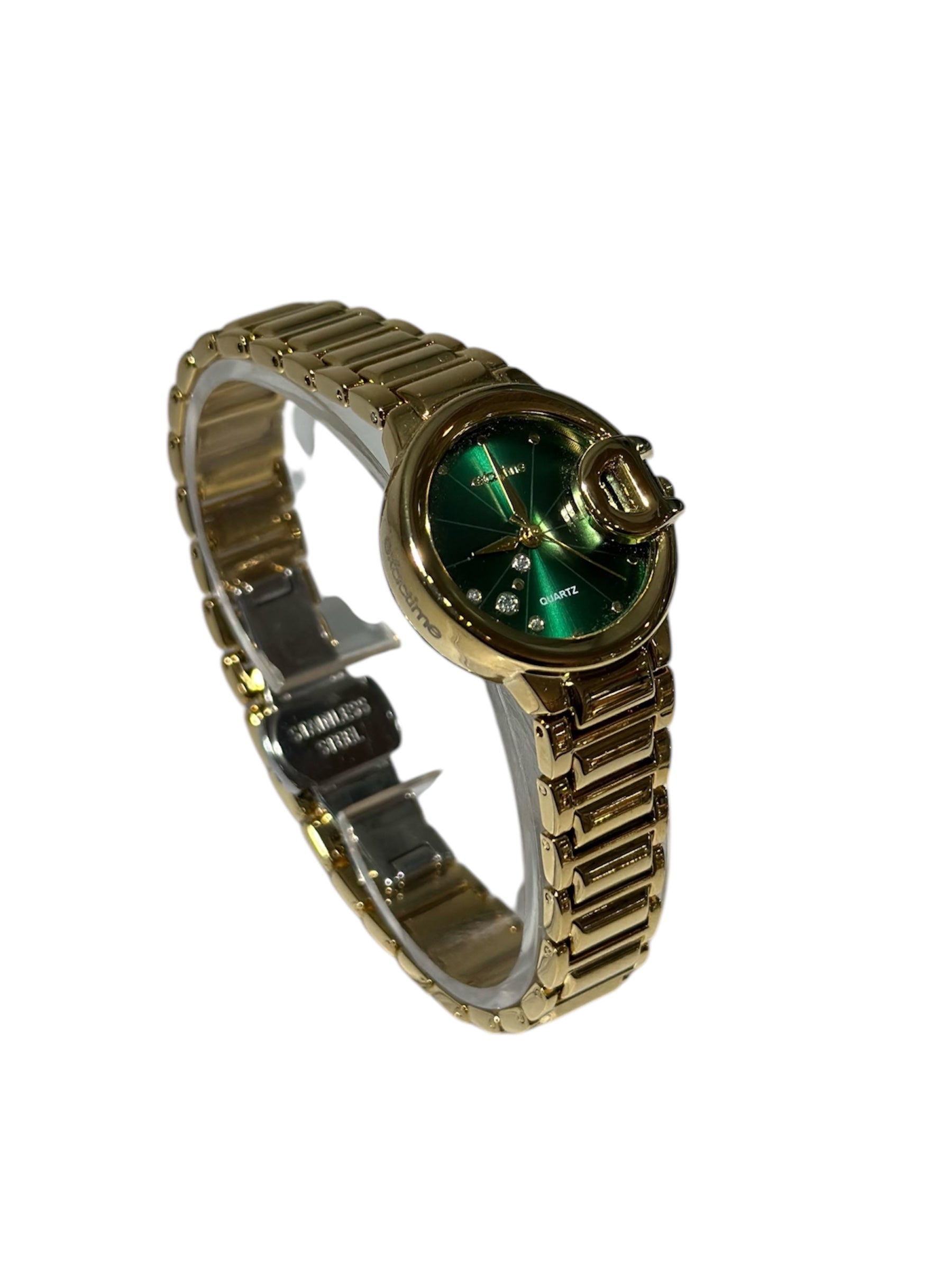 Reloj Chapado con Esfera Verde