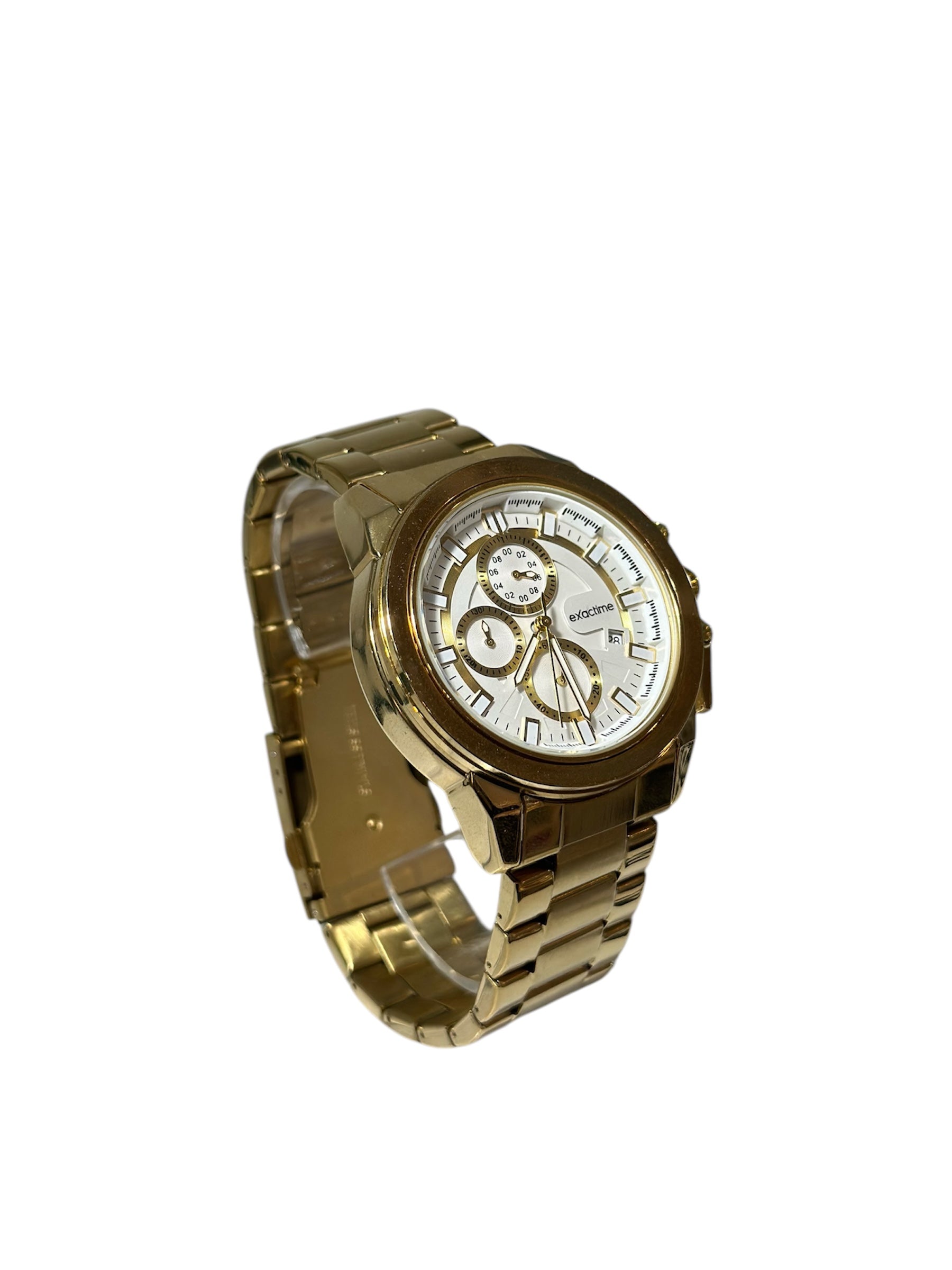 Gold Plated Chronograph Steel Watch Quartz Movement